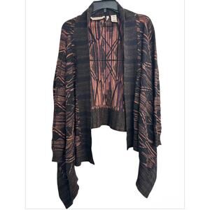 Soft Surroundings Black Aztec Shrug Sweater Cardigan Wool Blend Women's Small